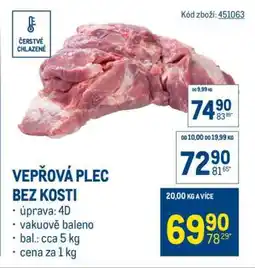 Makro Vepřová plec bez kosti nabídka
