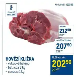 Makro Hovězí kližka nabídka