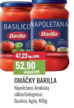 Ratio Omáčky barilla napoletana, arrabiata, základ bolegnese, basilico, aglio nabídka