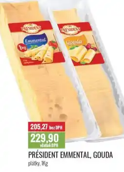 Ratio Président emmental, gouda plátky nabídka