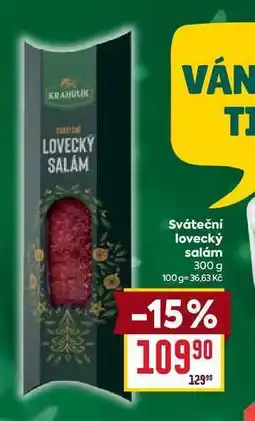 Billa Sváteční lovecký salám 300 g nabídka