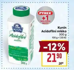 Billa Kunín Acidofilní mléko 300 g nabídka