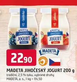 Trefa MADETA JIHOČESKÝ JOGURT 200 g tradiční, 2,5% tuku nabídka