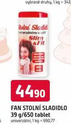 Trefa FAN STOLNÍ SLADIDLO 39 g/650 tablet nabídka