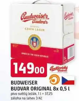 Trefa BUDVAR ORIGINAL 8x 0,5l nabídka