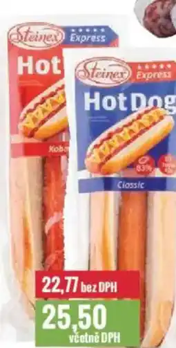 Ratio Steinex Hot dog express klasik, kabanos nabídka