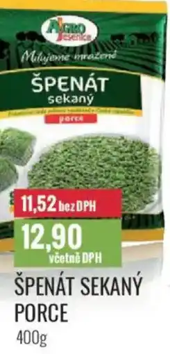 Ratio Špenát sekaný porce nabídka