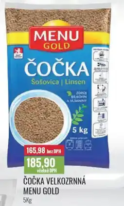 Ratio Čočka velkozrnná menu gold nabídka