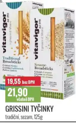 Ratio Grissini tyčinky tradiční, sezam nabídka