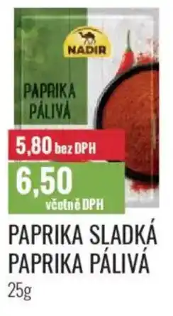 Ratio NADIR Paprika sladká paprika pálivá nabídka
