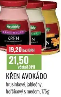 Ratio Křen avokádo brusinkový, jablečný, hořčicový s medem nabídka