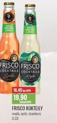 Ratio Frisco koktejly mojito, spritz, strawberry nabídka