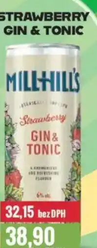 Ratio MILL HILL'S Strawberry gin& tonic nabídka