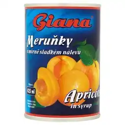 Billa Giana Meruňky v mírně sladkém nálevu 410g nabídka