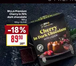 Billa BILLA Premium Cherry in 70% dark chocolate 168 g nabídka