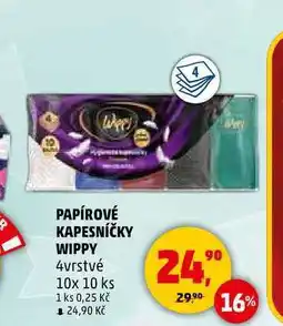 Penny Market PAPÍROVÉ KAPESNÍČKY WIPPY, 10x 10 ks nabídka