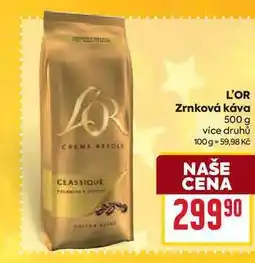Billa L'OR Zrnková káva 500 g nabídka