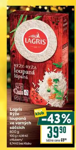 Billa Lagris Rýže loupaná ve varných sáčcích 800 g nabídka