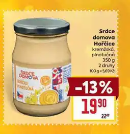 Billa Srdce domova Hořčice kremžská, plnotučná 350 g nabídka