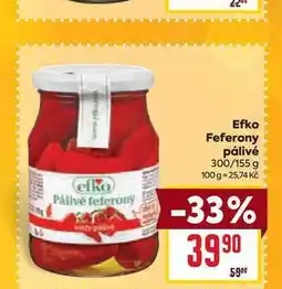 Billa Efko Feferony pálivé 300/155 g nabídka
