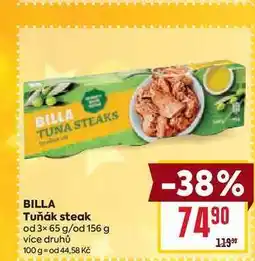 Billa BILLA Tuňák steak od 3× 65 g/od 156 g nabídka