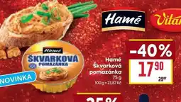 Billa Hamé Škvarková pomazánka 75 g nabídka