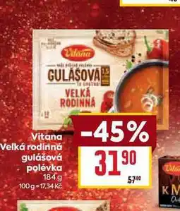 Billa Vitana Velká rodinná gulášová polévka 184g nabídka