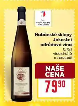 Billa Habánské sklepy Jakostní odrůdová vína 0,75l nabídka