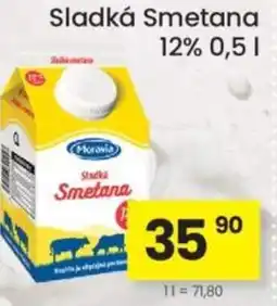 Kubík potraviny Moravia Sladká Smetana 12% nabídka
