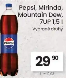 Kubík potraviny Pepsi, Mirinda, Mountain Dew, 7UP nabídka