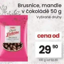 Kubík potraviny Brusnice, mandle v čokoládě nabídka