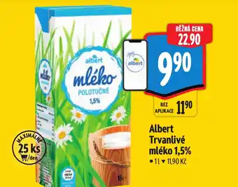 Albert Trvanlivé mléko 1,5%
