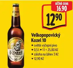 Albert Velkopopovický Kozel 10 nabídka
