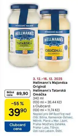 Tesco Hellmann's Majonéza Originál, 340 ml nabídka