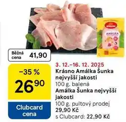 Tesco Krásno Amálka Šunka nejvyšší jakosti, 100 g nabídka