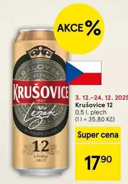 Tesco Krušovice 12, 0.5 l, plech nabídka