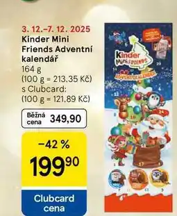 Tesco Kinder Mini Friends Adventní kalendář, 164 g nabídka