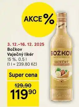 Tesco Božkov Vaječný likér 15%, 0.5 l nabídka