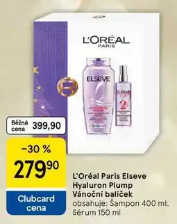 Tesco L'Oréal Paris Elseve Hyaluron Plump Vánoční balíček, obsahuje: Šampon 400 ml. Sérum 150 ml nabídka