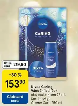 Tesco Nivea Caring Vánoční balíček obsahuje: Krém 75 ml, Sprchový gel Creme Care 250 ml nabídka