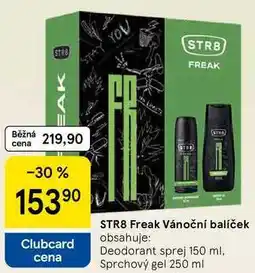 Tesco STR8 Freak Vánoční balíček obsahuje: Deodorant sprej 150 ml, Sprchový gel 250 ml nabídka