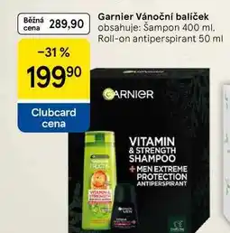 Tesco Garnier Vánoční balíček obsahuje: Šampon 400 ml. Roll-on antiperspirant 50 ml nabídka