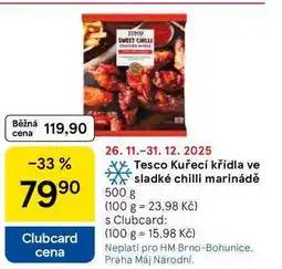 Tesco Tesco Kuřecí křídla ve sladké chilli marinádě, 500 g nabídka