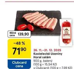Tesco Kostelecké Uzeniny Horal salám, 900 g, balený nabídka