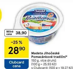 Tesco Madeta Jihočeské Pomazánkové tradiční, 150 g nabídka
