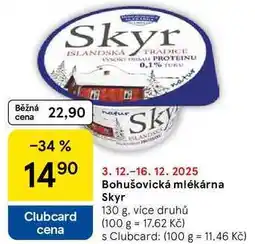 Tesco Bohušovická mlékárna Skyr, 130 g, více druhů nabídka
