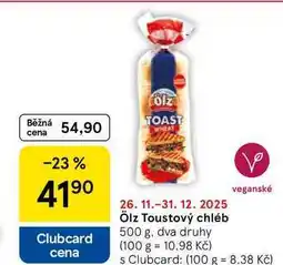 Tesco Ölz Toustový chléb, 500 g, dva druhy nabídka