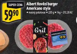 Albert Albert Hovězí burger Americano style nabídka