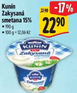 Albert Kunín Zakysaná smetana 15% nabídka