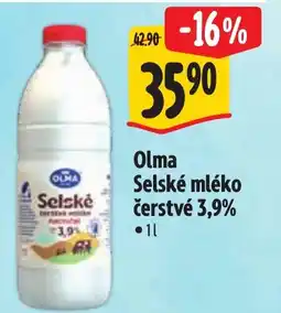 Albert Olma Selské mléko čerstvé 3,9% nabídka
